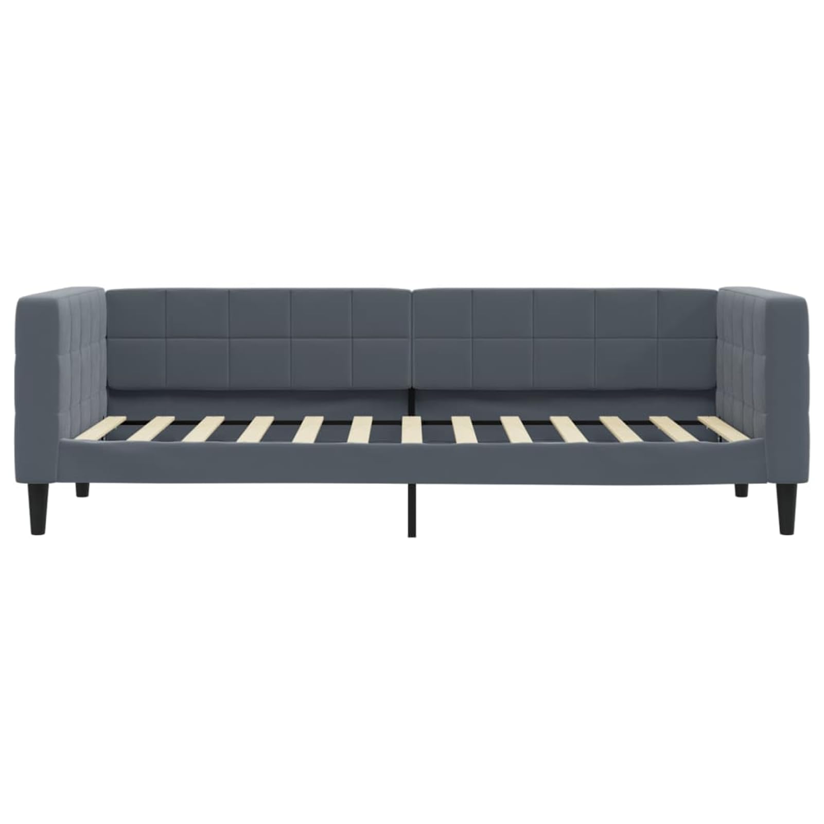 ATOMSTACK MAKER Divano letto pieghevole 2 in 1, divano quotidiano grigio scuro in velluto (223 x 90 x 68 cm), convertibile in letto matrimoniale (223 x 172,5 cm), struttura in legno e metallo, ideale