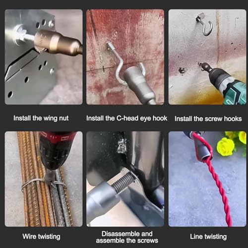 2 Packs Wing Nut Spanner, Nut Driver, Power Wing Nut Driver, Drill Bit Socket Wrenches Tools Set, for Panel Nuts Screws Eye C Hook Bolt - Image 5