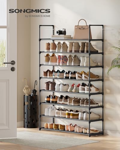 Image of SONGMICS Shoe Rack, 8-Tier Shoe Organizer, Metal Storage Shelf