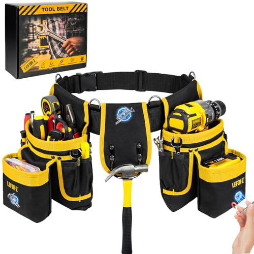 Werkzeuggürtel,Magnetische Werkzeugtasche Gepolsterter mit 27 Taschen 4 D-Ringen für...
