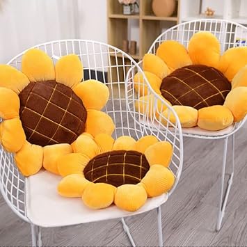 Sunflower Pillow Fluffy Cushion 40/50/70CM - Yellow Flower Seat Cushion for Office Chair, Dormitory, Car Seat Backrest, Carpet, Tatami (70cm)