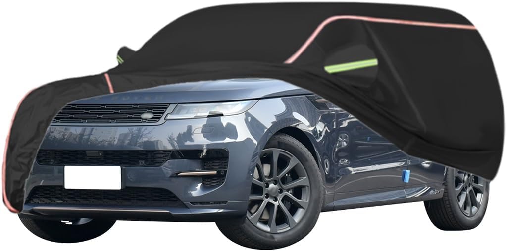 WOLWES Car Cover Are Suitable For Land Rover Range Rover Sport All-weather Windproof, Snowproof, Rainproof, UV-protected And Breathable All-season Universal With Side Door Zip Oxford Cloth Car Cover (
