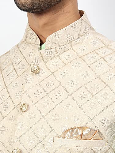 Image of Uri and MacKenzie Men's Silk Blend Kurta Pyjama with Stylish Embroidered Ethnic Jacket