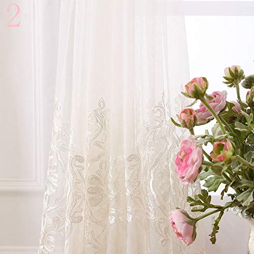 Rideaux transparents de salon et voilage blanc souillé en tulle brodé curry 250 * 270cm - 5