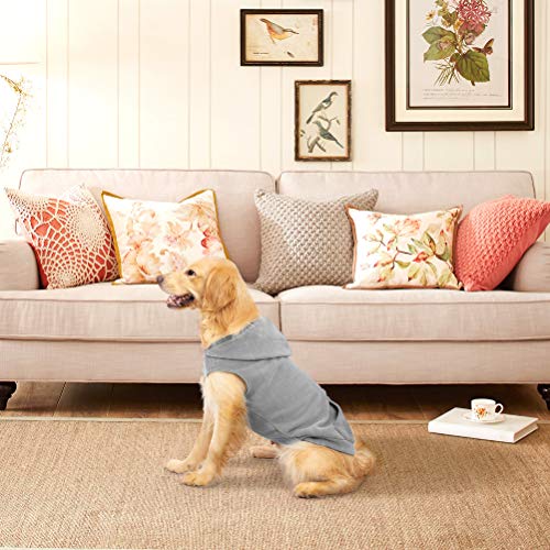 Expawlorer Pet Dog Clothes With Pocket, Polar Fleece Dog Hoodie Fall Cold Winter Sleeveless Sweater With Hat Warm Cozy Sweatshirt For Small To Large Dogs Boy And Girl (Grey, M) #TOP5