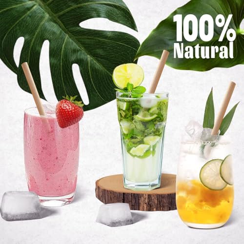 100 pitillos de bambú DS Reed biodegradables 7.8 pulgadas miniatura 3