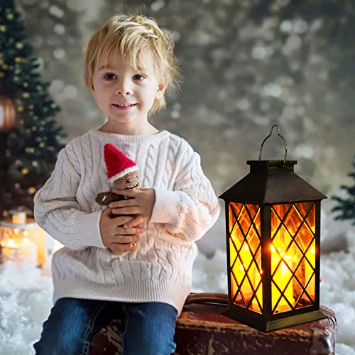 Solar Outdoor Lantern, Garden Hanging Waterproof Lanterns Pvc Upgrade 3 Led Flickering Flameless Candle Decorative Lights For Garden (Grid Candle)… #TOP7