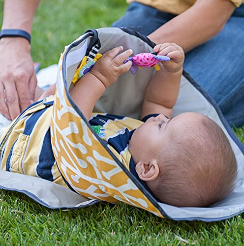 Snoofybee Portable Clean Hands Changing Pad. 3-In-1 Diaper Clutch, Changing Station, And Diaper-Time Playmatwith Redirection Barrier For Use With Infants, Babies And Toddlers (Grey Arrow) #TOP4