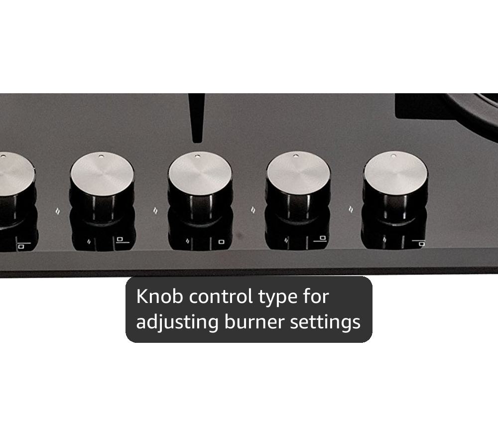 Millar GH7051PB Black Tempered Glass Hob Cooktop with 5 Gas Burners (70 cm)