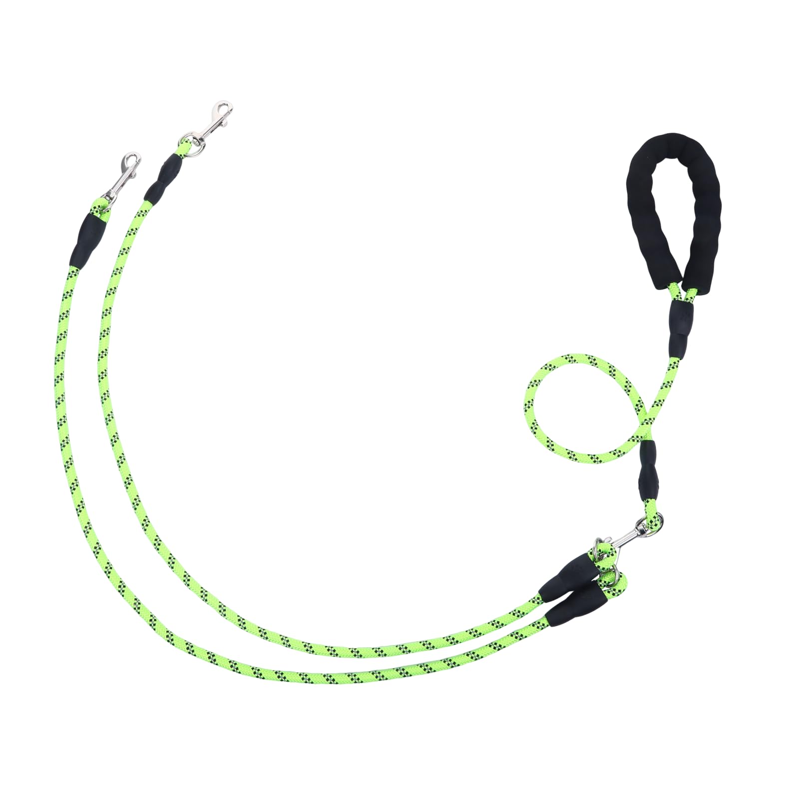 Double Dog Lead for Walking 2 Dogs No Tangle, Dual Leash Splitter with Double Ended Clips