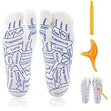 Aeaocvo Reflexology Socks with Massage Tool, Foot Relief and Acupressure Reflexology Foot Massage Socks, Unisex Pressure (Large Size)