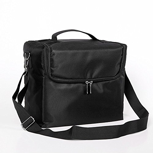 Makeup Train Case 4 Tray Makeup Bag Cosmetic Organizer Professional Cosmetic Bag Artist Storage Bag Makeup Artist Box with Shoulder Strap for Cosmetics Makeup Toiletry Jewelry