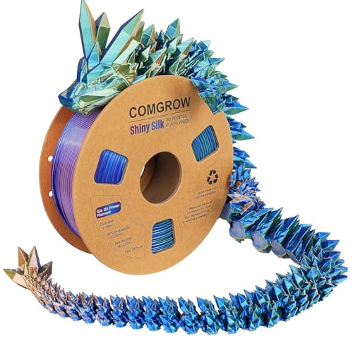 Image of Comgrow Silk Shiny Blue Purple and Yellow 3D Printer Filament, Comgrow 3D Printing Materials Silk PLA 1.75mm, 3D Printing Filament + /-0.02mm, 1kg /2.2lbs Silk PLA