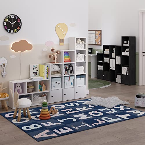Furinno LUDER Book Shelf, 5-Tier Modern Bookshelf, Bookcase with 1 Door Storage Cabinet, 9.3 x 12 x 52, for Organization and Storage, for Living Room, Bedroom, Home Office, Blackwood by Furinno - Image 2