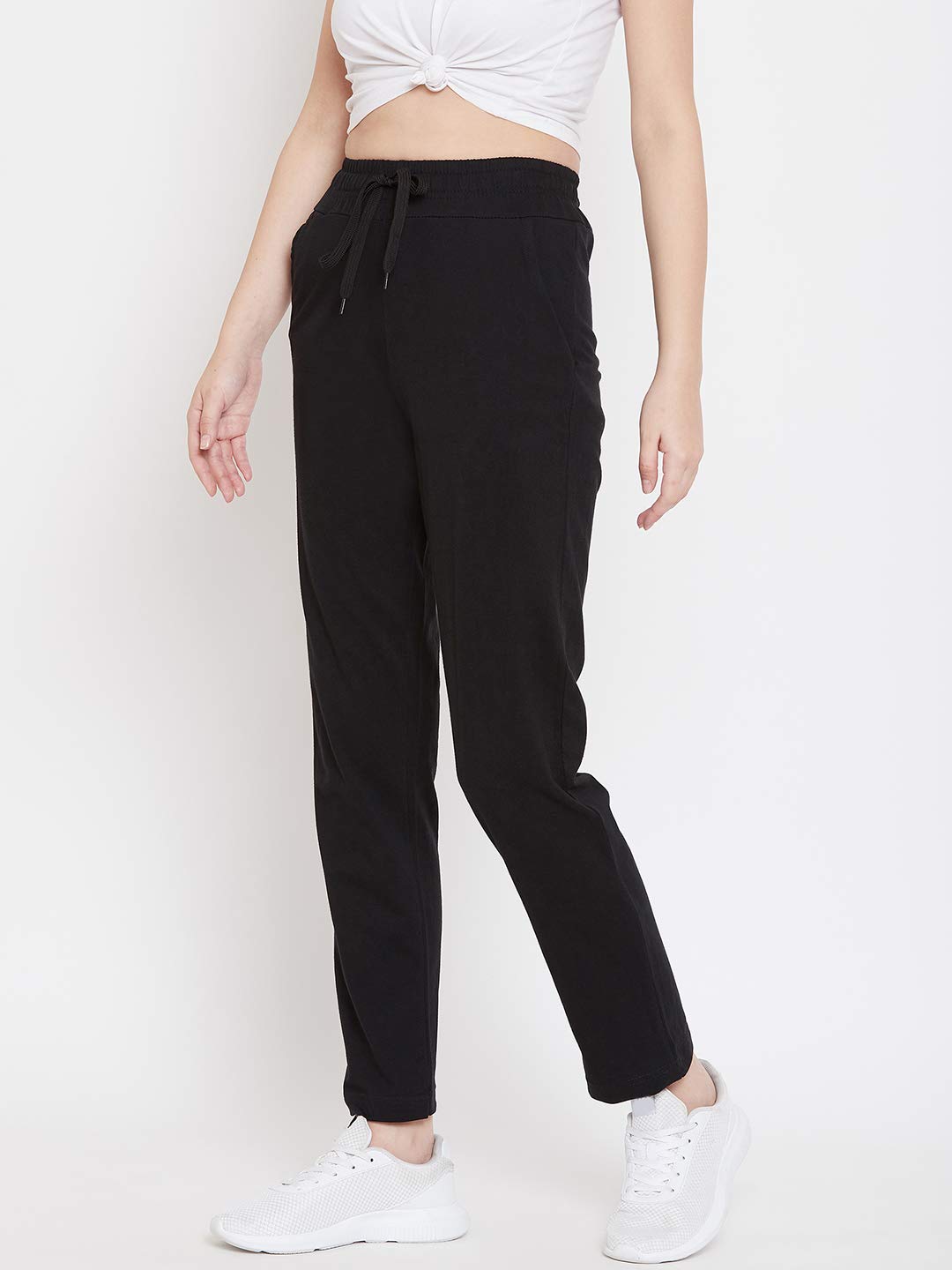 StyleStone Women's Black Cotton Track Pants (5029BlkTrak30) 1