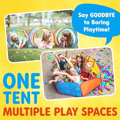 Playz 7Pc Kids Play Tent With 1 Big Ball Pit For Babies, 3 Play Tunnel For Toddlers thumb #5
