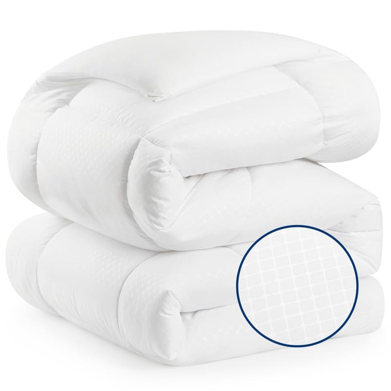 Bedsure Comforter Duvet Insert - Quilted Comforters Queen Size, All Season Duvet, Down Alternative Bedding Comforter with Tabs(Ivory,Queen 88"x88")