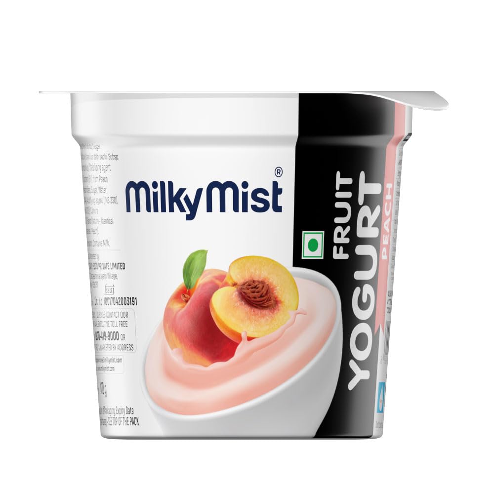 Peach Yoghurt | Made with Real Fruits | Zero Preservatives | Healthy & Delicious | Smooth Texture | 100 g