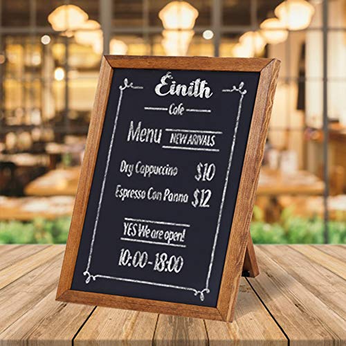 Small Chalkboard Signs With Stand – Deep Black, Slate Chalk-Board 11X14 | Magnetic, Non-Porous Surface With Rustic Pine Wood Frame | Tabletop Chalkboard Sign For Wedding/Kitchen Menu Board Easel #TOP2
