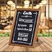 Besso Small Chalkboard Signs with Stand - 11x14 Deep Black, Slate Magnetic Chalk-Board, Non-Porous Surface with Rustic Pine Wood Frame - Tabletop Sign