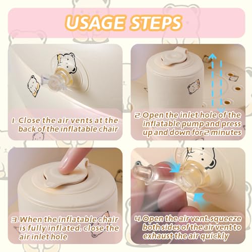 Image of C‌oolcandy Inflatable Baby Seat for 3-36 Months, Toddler Baby Chair Built-in Air Pump, Supportive Sit-Up Chair, Portable & Load-Capable, Ideal for Learning sit, Feeding & Entertaining