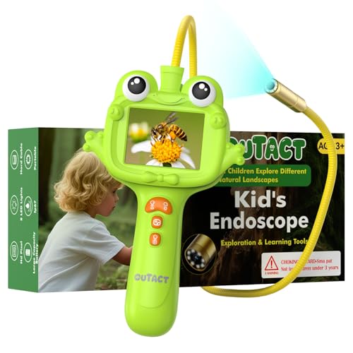 Endoscopio para niños, endoscopio para niños con luz, juguete educativo científico de tallo para exploración de la naturaleza en camping al aire libre, regalos de Navidad para niños y niñas de 3, 4, 5