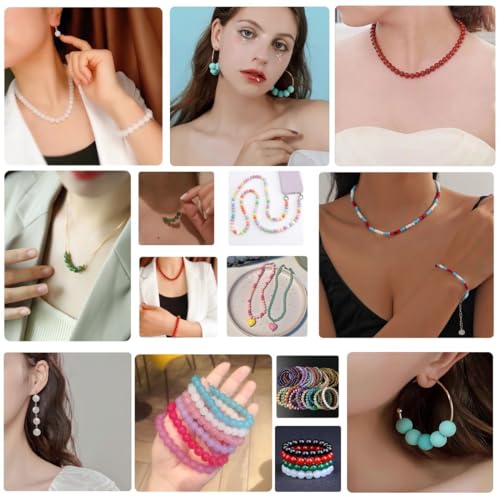 Revki GB-001 [2 Pack] More Than 1300Pcs Round Glass Beads For Jewelry Making,48 Colors 8Mm Crystal Beads thumb #5