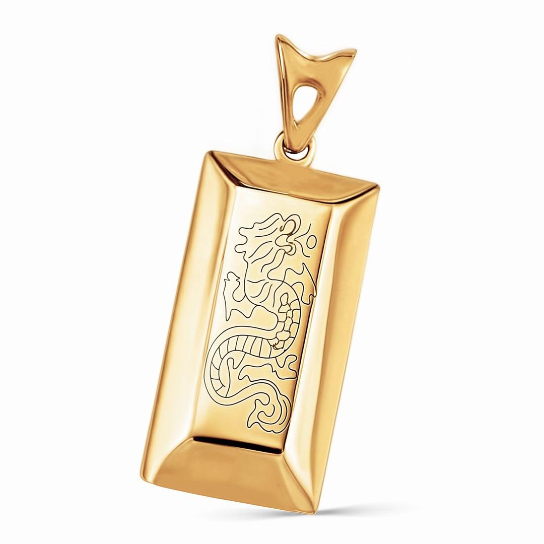 SHOP LC DELIVERING JOY 18K Yellow Gold Bar Pendant 1.49 Grams - Pure Solid Gold Pendant for Women - Jewelry Anniversary Birthday Christmas Gifts for
