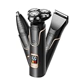 JESWO 3 en 1 Rasuradora Electrica Hombre con Pantalla LED Inteligente, Afeitadora Eléctrica Recargable en Seco y Húmedo,...