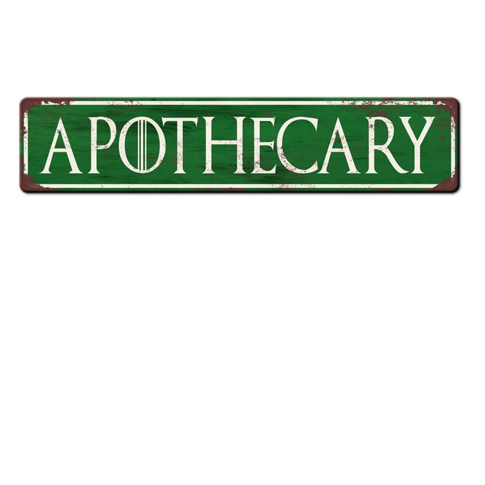 Apothecary Vintage Style Sign Metal Tin Sign 4x16 Inch