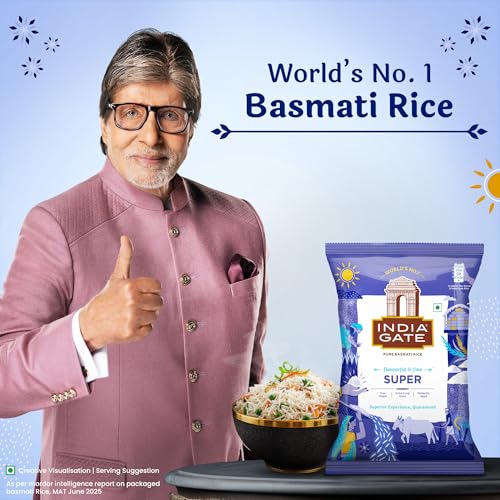 Image of India Gate Flavourful & Fine Super Basmati Rice 1 Kg (with Free 500g) | Perfectly Aged Rice