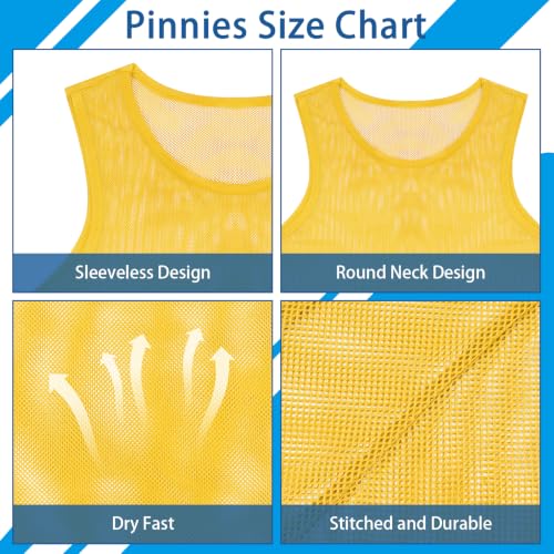 Image of Pinnies, Soccer Pennies for Youth & Adults, Scrimmage Vests 6 /12 /24 Pcs