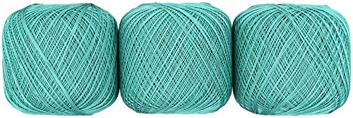 オリムパス製絲 金票 レース糸 #40 Col.221 黄緑 系 50g 約445m 3玉セット