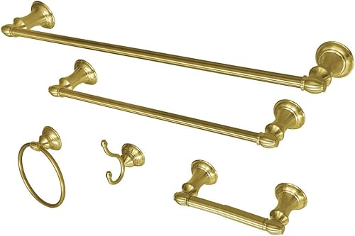 Kingston Brass BAHK2612478BB Provence - Juego de accesorios de baño, latón cepillado, 24 x 3.5 x 2.56 pulgadas