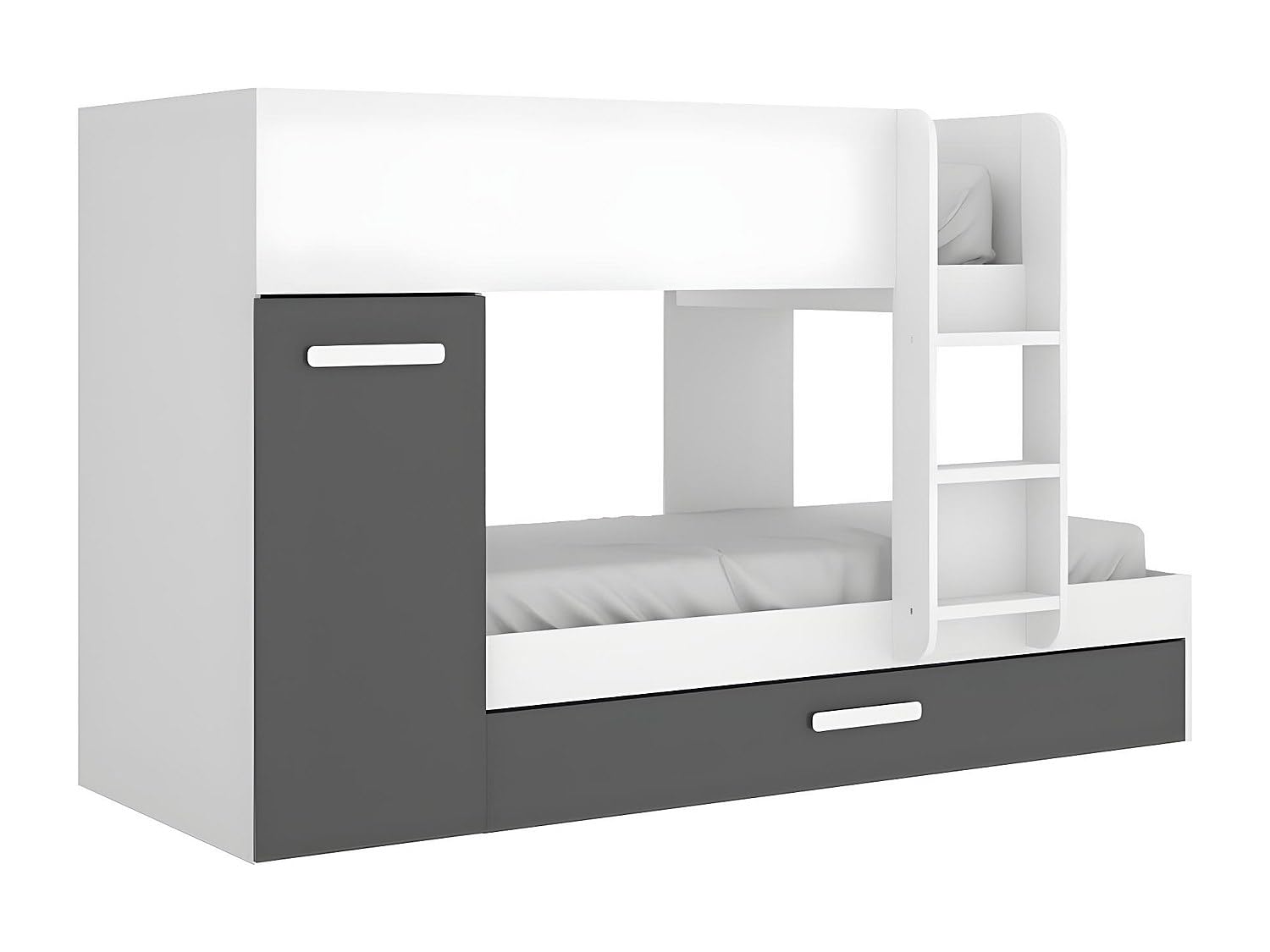 Cama trem con armario Tom Dekit Grupo Rimobel Blanco y Grafito 150x244