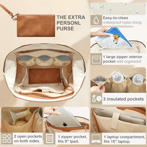 miss fong Leather Diaper Bag Tote
