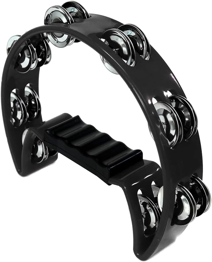 Pandeirola Pandeiro Meia Lua Cajon Percussão (PRETO)