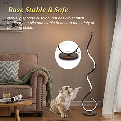 LMiSQ Corner Floor Lamp-Standing Lamp for Living Room Adjustable Dimmable Corner Lamp 3 Color Temperature Black Floor Lamps Modern Remote Control Floor Standing Reading Lamp for Living Room Office