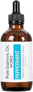 Pure Essential Oil Works Peppermint Oil, 100% Pure, Natural, Paraben-Free and Therapeutic Grade with Dropper Cap, 120 ml/4...