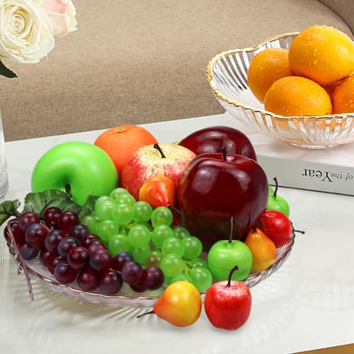 Tenorbass TE011 Fake Fruits, 22 Pcs Artificial Fruits For Decoration, Simulation Fruit Assorted Display Fruits Set For Dining Table Decor Home Kitchen, Fake Red Apples Green Apple Oranges Grapes thumb #5