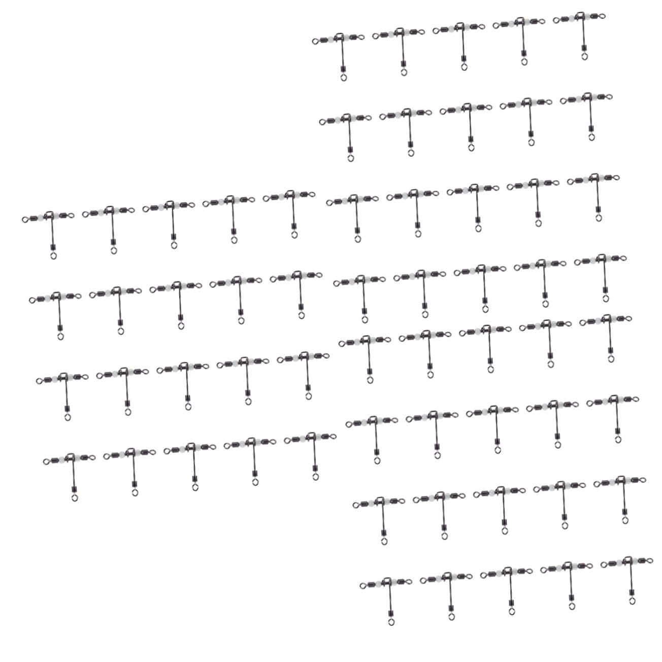 BESTonZON Gabelringverbinder Bisschen Slice Lure 3-Fach Schwenkbar Angeln Mit Wirbelhaken Stoßverbinder Hochleistungs-angelwirbel Angeln Rollfass Wirbel Kupfer Silver