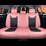 maipula Car Seat Cover For Dacia Duster Prestige,Front and Back Seat Covers 5 Pieces PU Leather Vehicle Cover,(Color:black pink) - Image 5