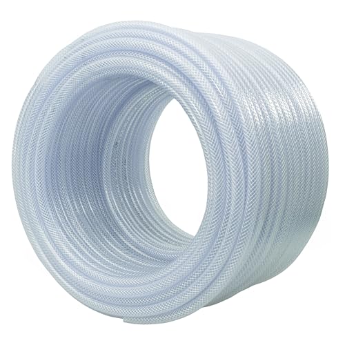 10mm x 13.2mm Clear Braided PVC Pipe/tubing, (3m Length) for Oil,Gas,a,Fuel Oil,Bursting Point 30bar,Temp -20 to +60