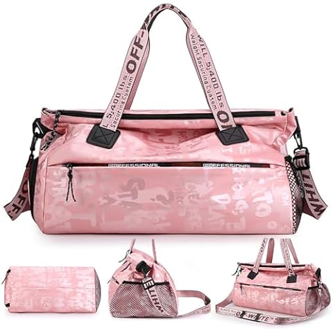 Kilitn Travel Duffle Bag, Sports Gym Bag for Women, Weekender Overnight Tote Bag with Shoe Compartment & Wet Pocket for Carry On Trip Fitness Cover