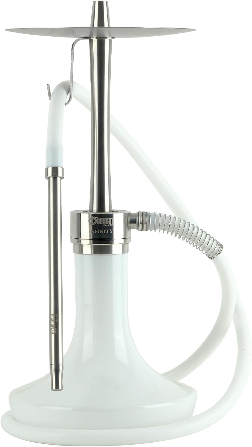 ODUMAN INFINITY HOOKAH/SHISHA - SILVER BODY - WHITE GLASS