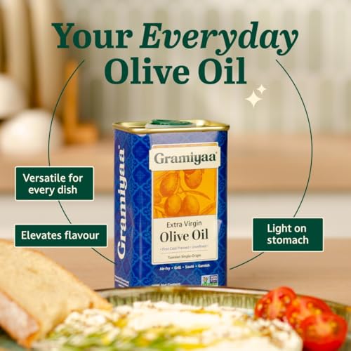 Image of Gramiyaa Extra Virgin Olive Oil 200 Ml | First Cold Pressed | Tunisian Single Origin, Chemlali Olives | Imported Olive Oil for Cooking