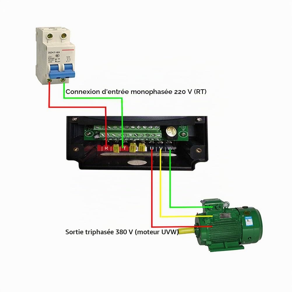 Onduleur VFD 220V 5.5KW monophasé 220V entrée 3 Phases 380V Sortie convertisseur VFD contrôleur de Moteur d'entraînement à fréquence Variable