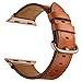 CINORS Leather Band for Apple iWatch 38mm, Women Genuine Leather Band Wrist Strap with Rose Gold Buckle for Apple Watch Series 3 2 1 (Brown Leather Rose Gold Clasp)