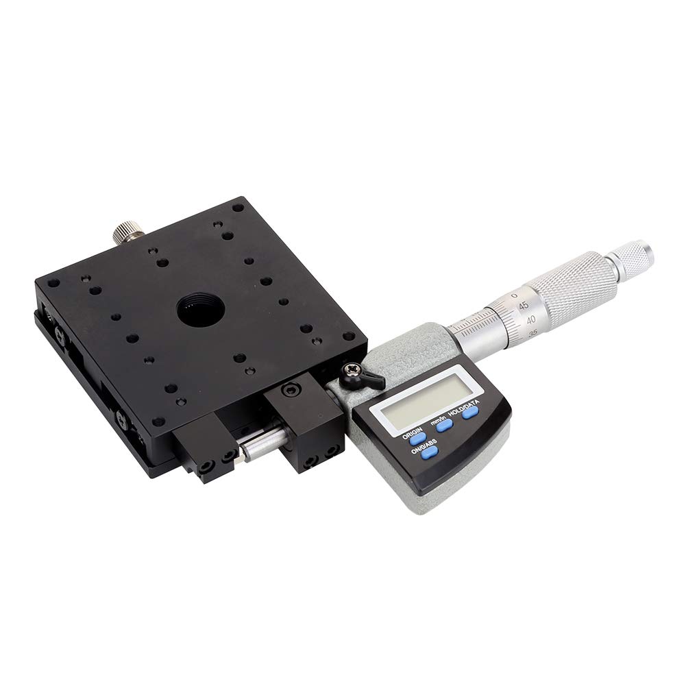 Piattaforma micrometrica con display digitale 80x80mm, SEMX80-AS Asse X Piattaforma di regolazione fine di precisione 0,001 mm, Tavolino di traslazione lineare a rulli incrociati a scorrimento incroci