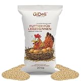 GiDeli Nourriture pour poules pondeuses - 20 kg - Nourriture pour poules - Améliore l'apparence des œufs reçus - Nourriture pour céréales - Couverture des besoins nutritionnels des poulets par temps
